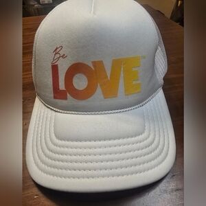 Otto "Be Love" White Trucker Hat Mesh Adjustable like New